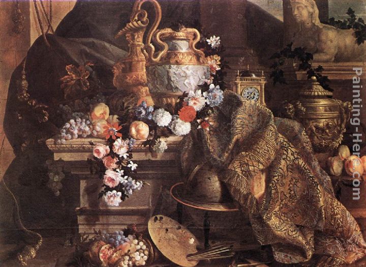 Still-Life of Flowers and Fruits painting - Jean-Baptiste Monnoyer Still-Life of Flowers and Fruits art painting